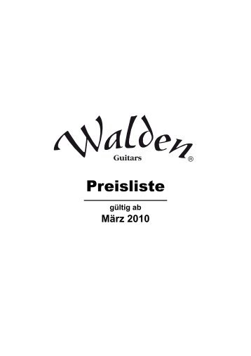 Preisliste - Walden