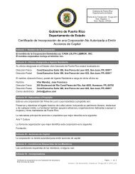 Gobierno de Puerto Rico Departamento de Estado Certificado de ...