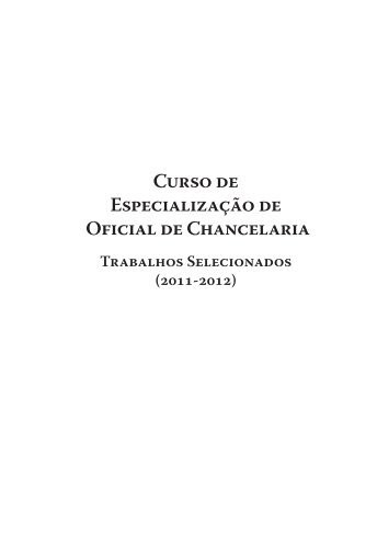 Curso de Especialização de Oficial de Chancelaria - Funag