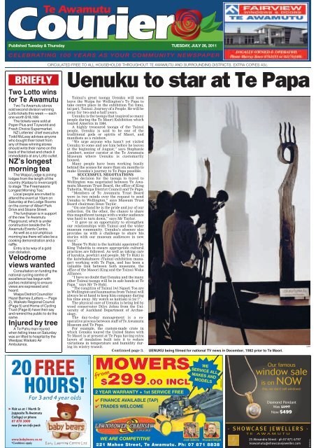 Te Awamutu Courier - July 26th, 2011 - Te Awamutu Online