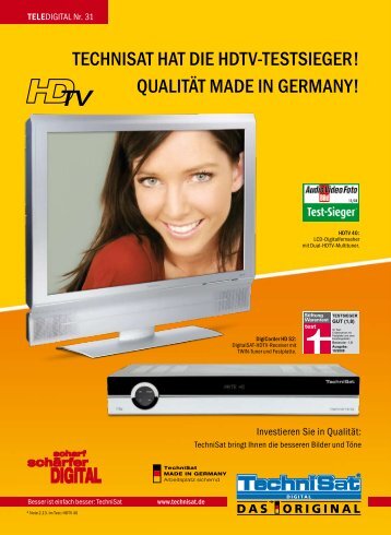 TechniSaT haT die hdTV-TeSTSieger! QualiTäT Made in gerMany!