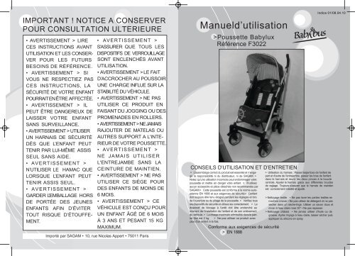 Notice sales poussette babybus