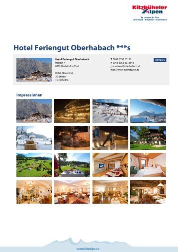 Hotel Feriengut Oberhabach ***s - Kitzbüheler Alpen St. Johann in ...