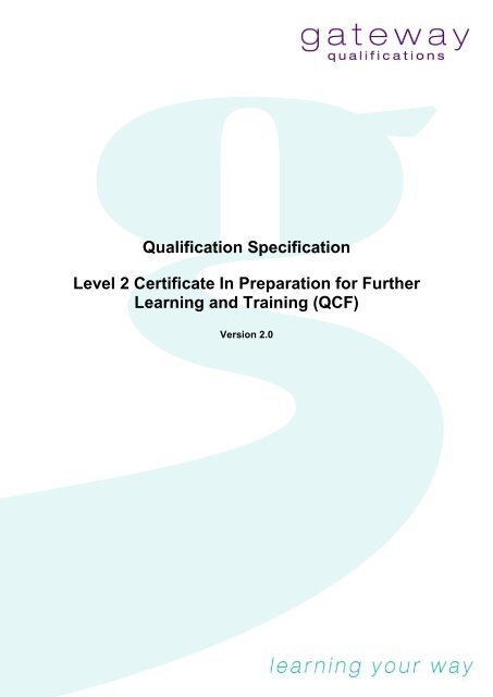 Qualification Specification - OCN Eastern Region