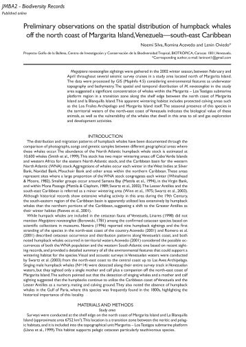 Preliminary observations on the spatial ... - CAR-SPAW-RAC