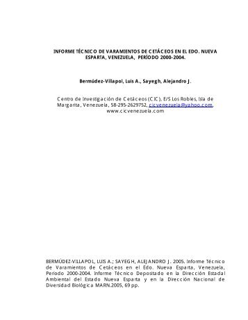 informe tcnico sobre varamientos de cetaceos ... - CAR-SPAW-RAC