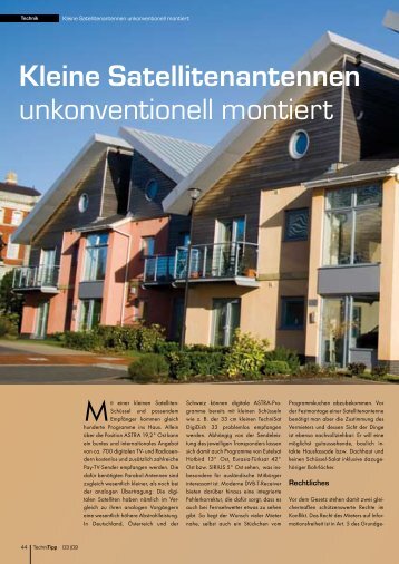 Kleine Satellitenantennen unkonventionell montiert