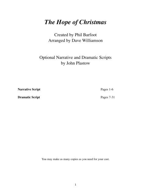 Optional Narrative and Drama Scripts - Pine Lake Music