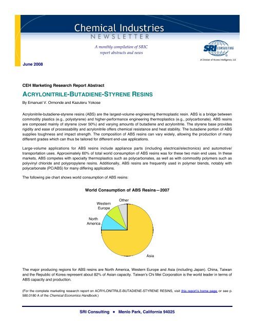 View Newsletter - Chemical Insight & Forecasting