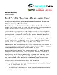 PRESS RELEASE Country's first NZ Fitness Expo set for action ...