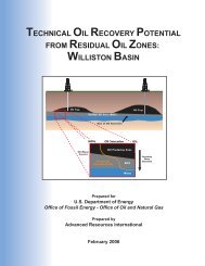 technical oil recovery potential from residual oil zones: williston basin
