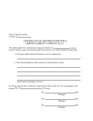 certificate of assumed name for a limited liability ... - Duplin County