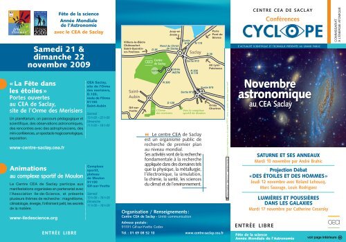 programme de la conférence Cyclope Par André Brahic - CEA Saclay