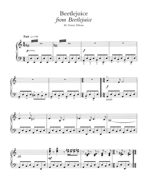 Beetlejuice â€“ Theme (Piano Solo) â€“ Danny Elfman