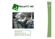 RecyPET AG Langfeldstrasse 80 8500 Frauenfeld - Schweiz