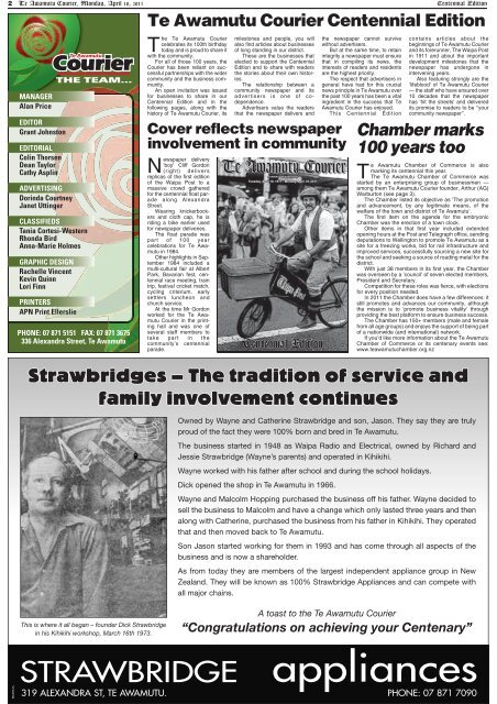 Te Awamutu Courier - Centenary Edition - April 18th, 2011