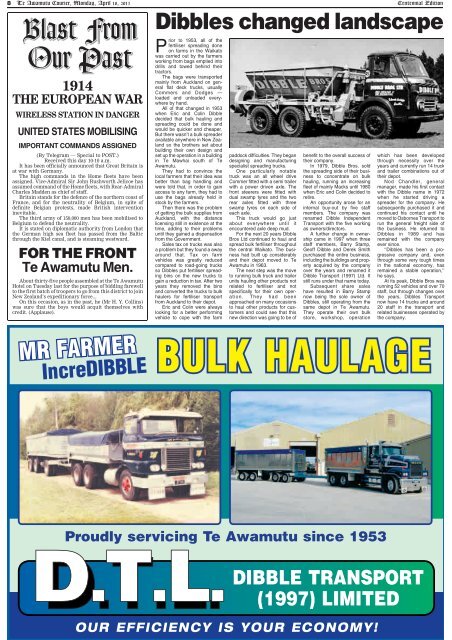 Te Awamutu Courier - Centenary Edition - April 18th, 2011