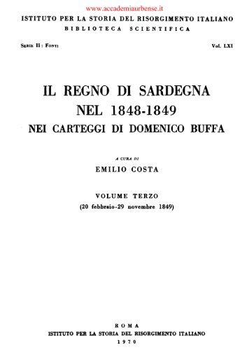 il regno di sardegna nel 1848Â·1849 nei carteggi ... - archiviostorico.net