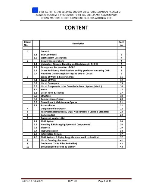 CONTENT - BHEL - Industrial Systems Group