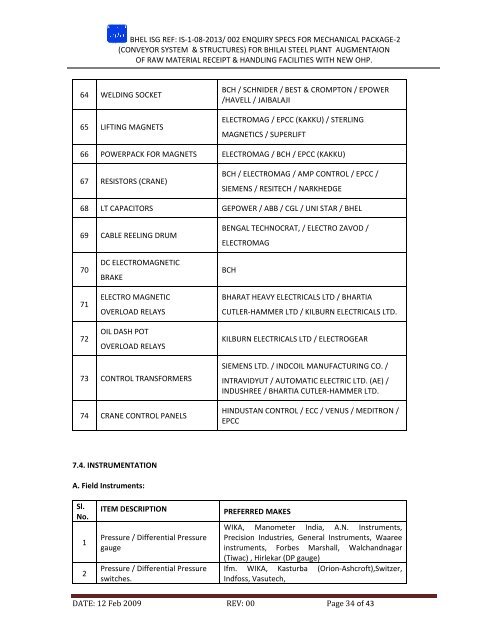 CONTENT - BHEL - Industrial Systems Group