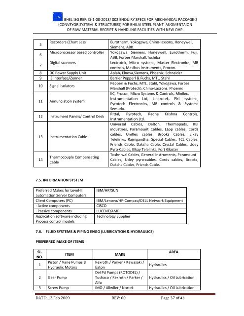 CONTENT - BHEL - Industrial Systems Group