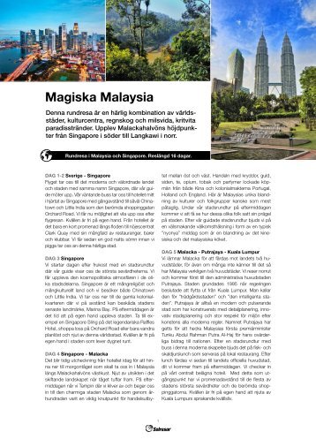 Magiska Malaysia - Solresor