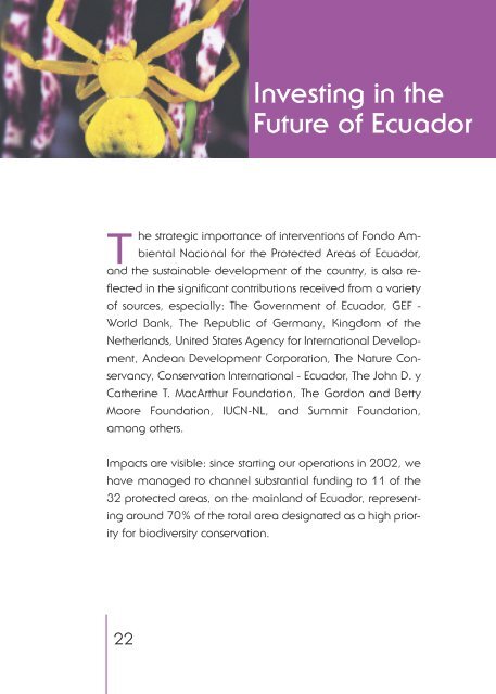 Investing in the Future of Ecuador - Environmental Funds Tool Kit