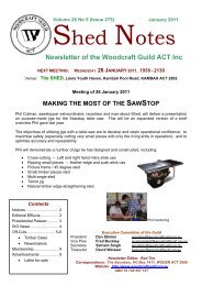 January 2011 - Woodcraft Guild ACT