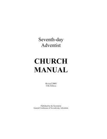 Church Manual - General Conference of Seventh-day Adventists