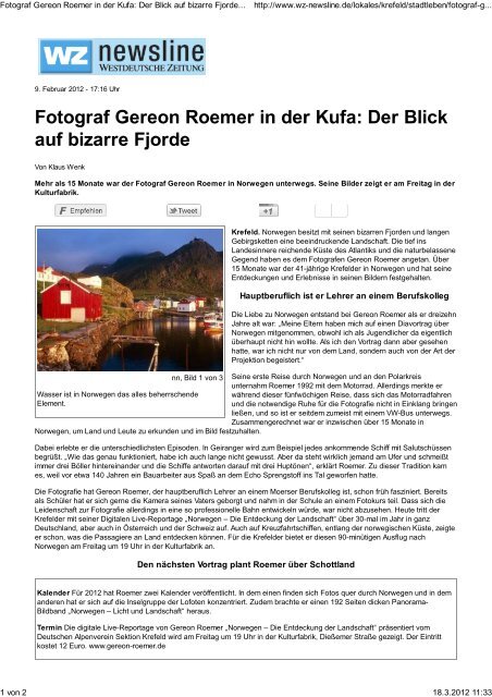 Fotograf Gereon Roemer in der Kufa: Der Blick auf bizarre Fjorde ...