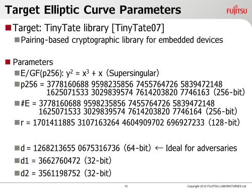 G - 16th workshop on Elliptic Curve Cryptography