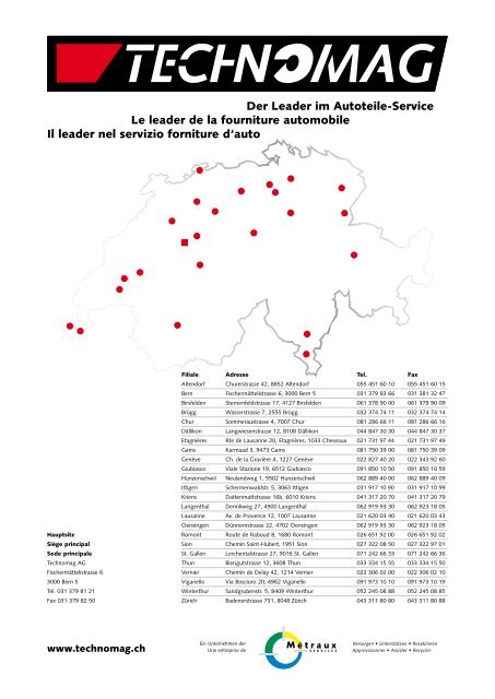 UNTERSTÃœTZEN VERSORGEN REZYKLIEREN - Technomag AG