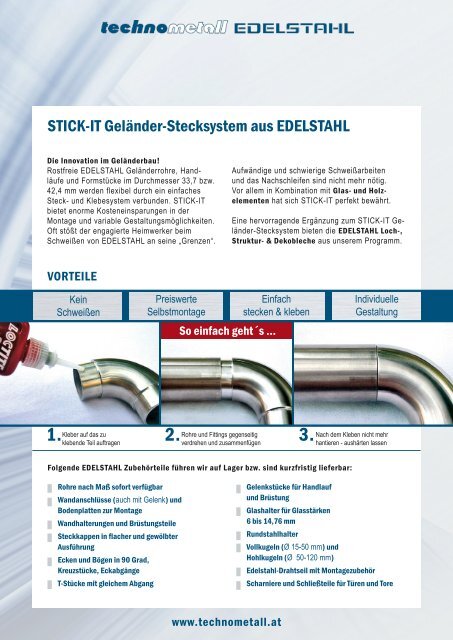 STICK-IT Folder NEU - technometall EDELSTAHL