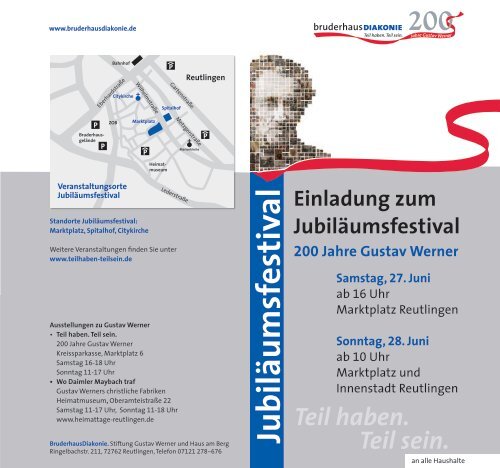 Jubiläumsfestival - 200 Jahre Gustav Werner, Teilhabe