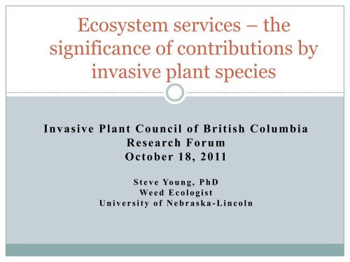 Ecosystem services and invasive plants - Invasive Plant Council of BC