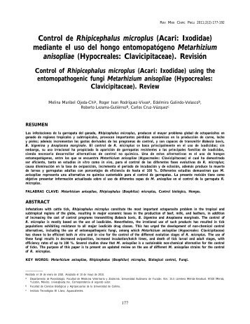 Control de Rhipicephalus microplus - Revista Técnica Pecuaria en ...