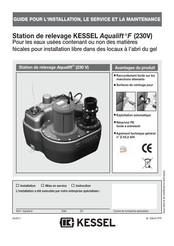 Station de relevage KESSEL Aqualiftâ¬F (230V)