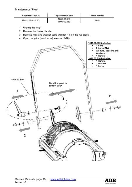 warp service manual - ADB Lighting Technologies