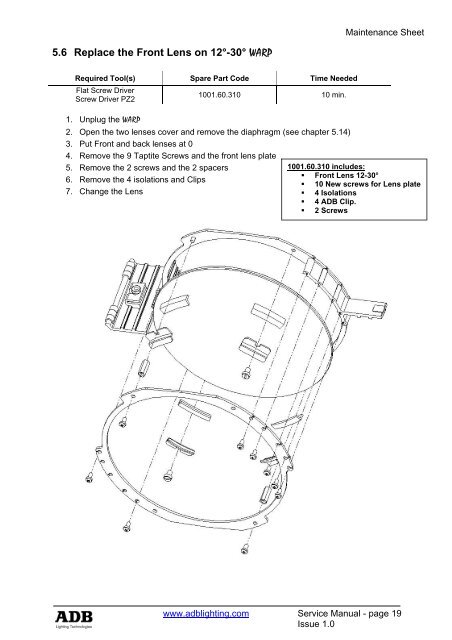 warp service manual - ADB Lighting Technologies