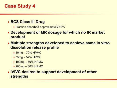 Applications of IVIVC in Formulation Development - PQRI