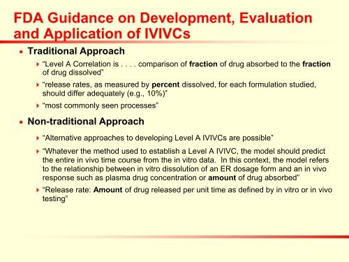 Applications of IVIVC in Formulation Development - PQRI