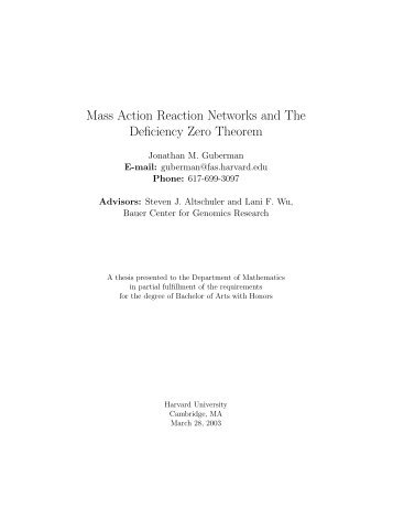 Mass Action Reaction Networks and The Deficiency Zero Theorem