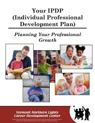 Your IPDP (Individual Professional Development Plan) - Vermont ...
