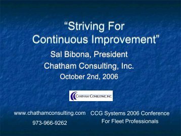 Striving for Continous Improvement by Sal Bibona - Chatham ...