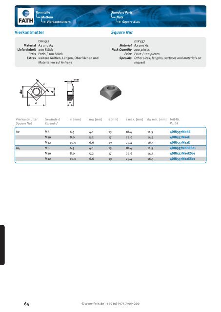 Nutensteine T-slot Nuts Normteile Standard Parts Klemmen Clamps