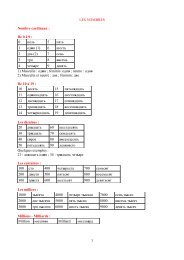 RUSSE - LES NOMBRES - Langue russe