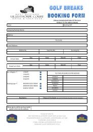 2011 Golf Break Booking Form