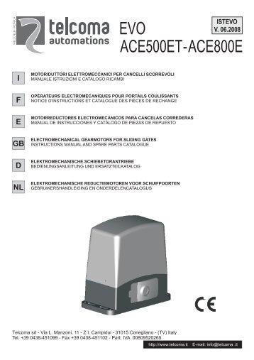 EVO ACE500ET-ACE800E - Tege Torantriebe