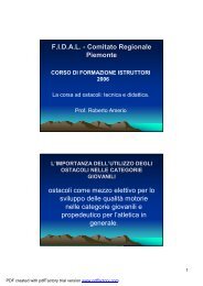 La corsa ad ostacoli: tecnica e didattica - Fidal Piemonte