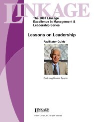 Lessons on Leadership - Linkage, Inc.
